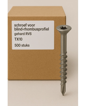 Schroef voor blind-rhombusprofiel gehard RVS - TX10