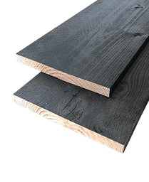 [RGH1SPR022200] Vuren Plank ruw (RGH1) S/F KD18-20% Zwart (1KA + 1V4 RAL9005) 22x200mm